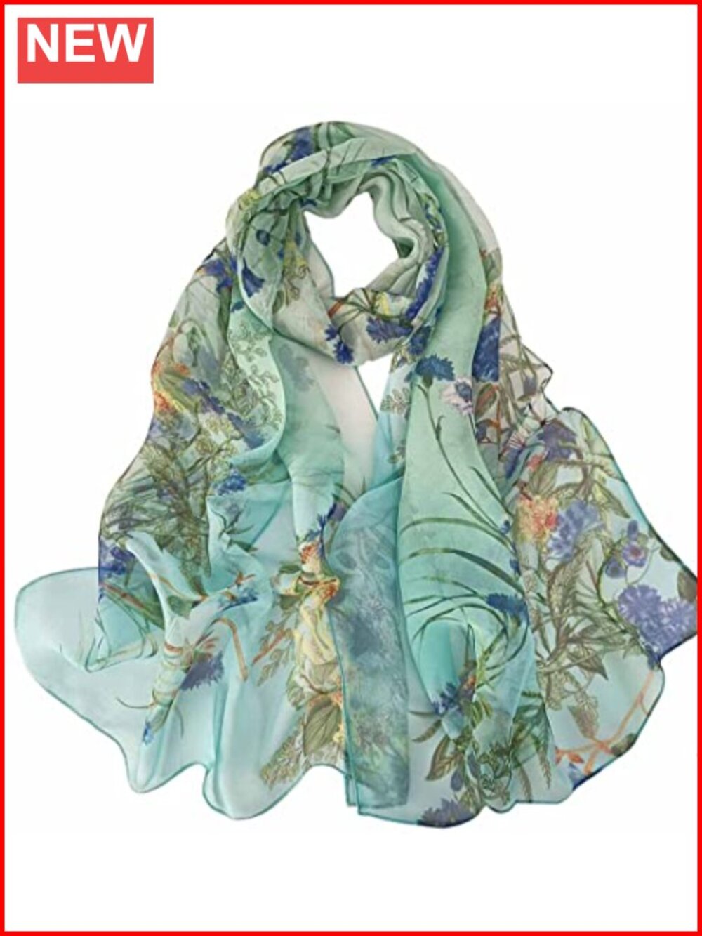 Lightweight Floral Print Scarf Shawl Wrap for Women 100% Polyester